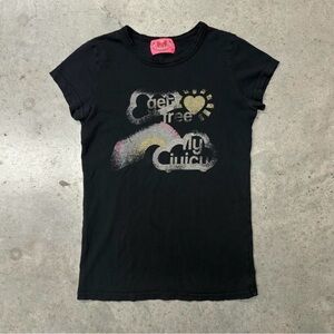 2000s Juicy Couture “Get Free Fly Juicy” Black Tee